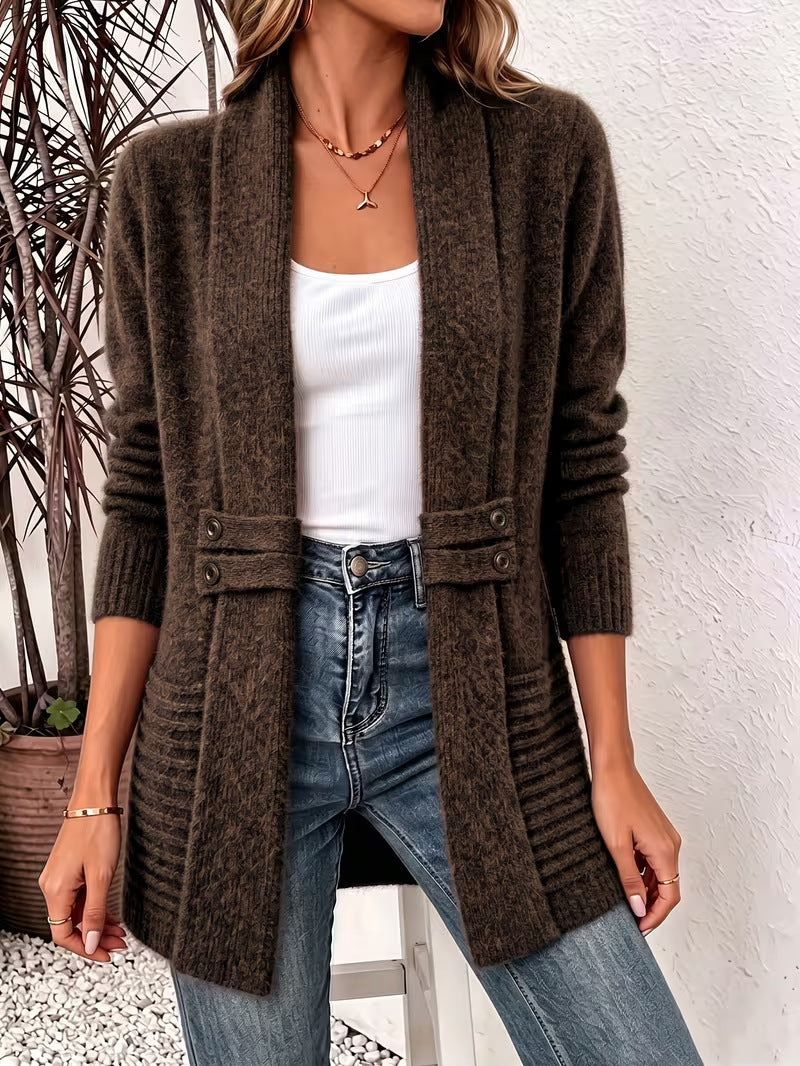 Women's Casual Double-breasted Decorative Band Idle Style Sweaters