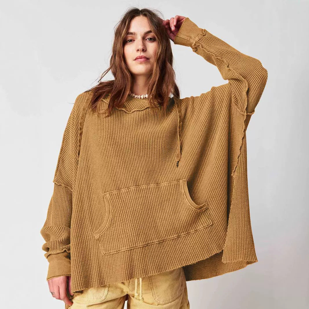 Women's Autumn Loose Trendy Solid Color Hoodie Coats