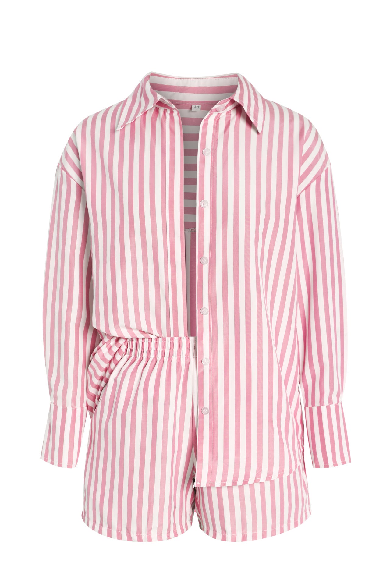 Women's Striped Long Sleeve Shirt Loose High Waist Two-piece Fashion Casual Suit