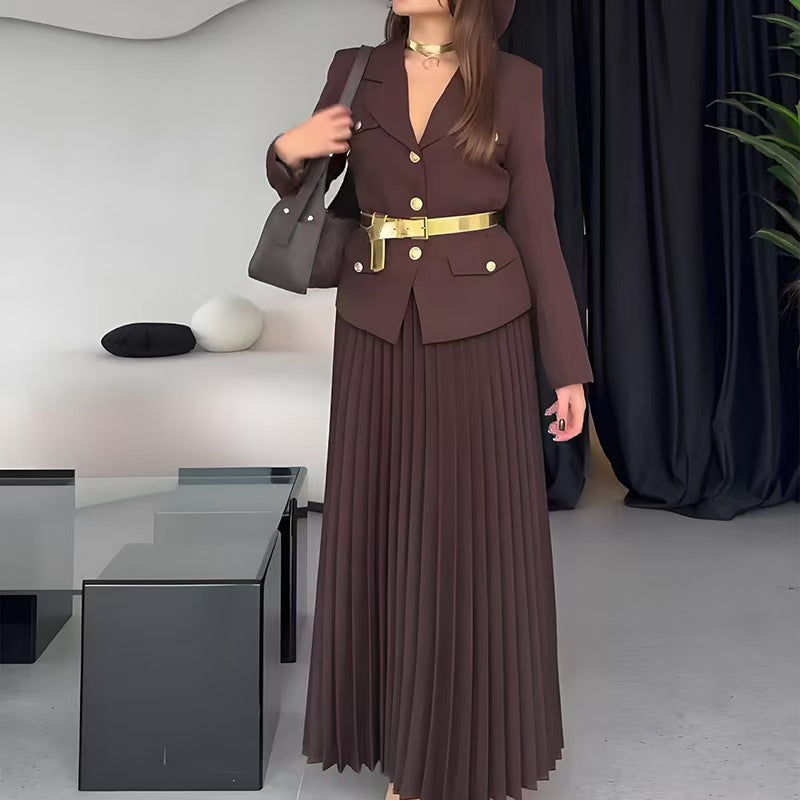Women's Innovative Comfortable Temperament Long Pleated Suits