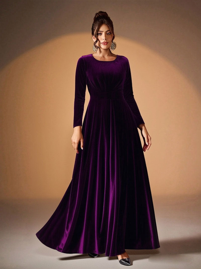 Fashion Attractive Women's Long Sleeve Pleated Dress