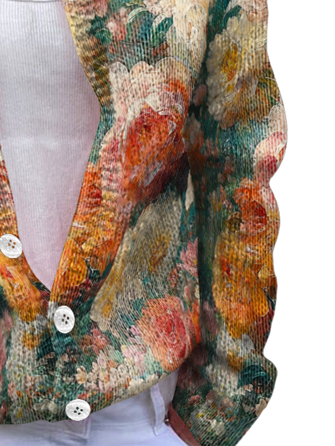 Beautiful Winter Single-breasted Floral Warm Button Sweaters