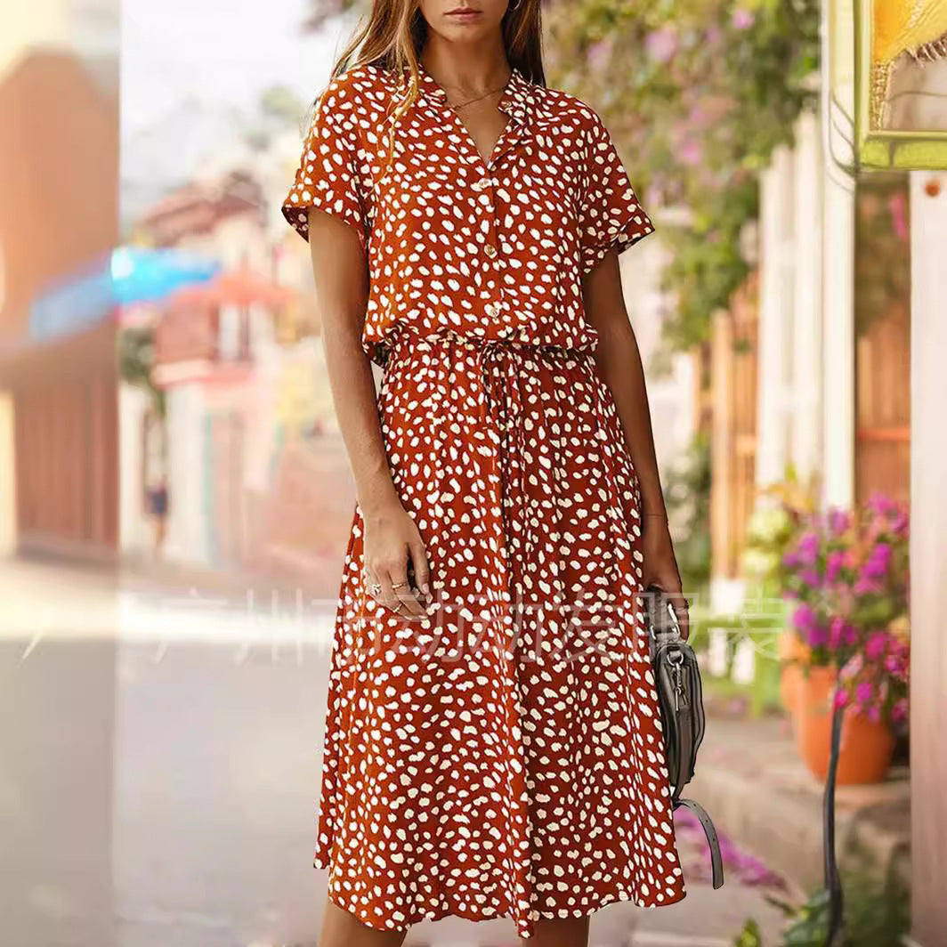 Women's Wear Summer Polka Dot Printed Sleeve Shorts