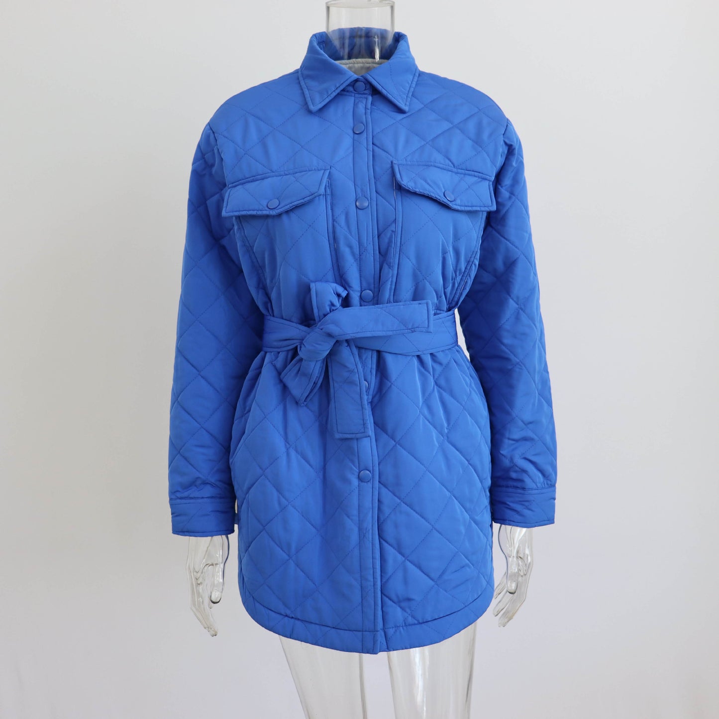 Women's Lapel Mid-length Cotton Clothes Fashion Thick Coats