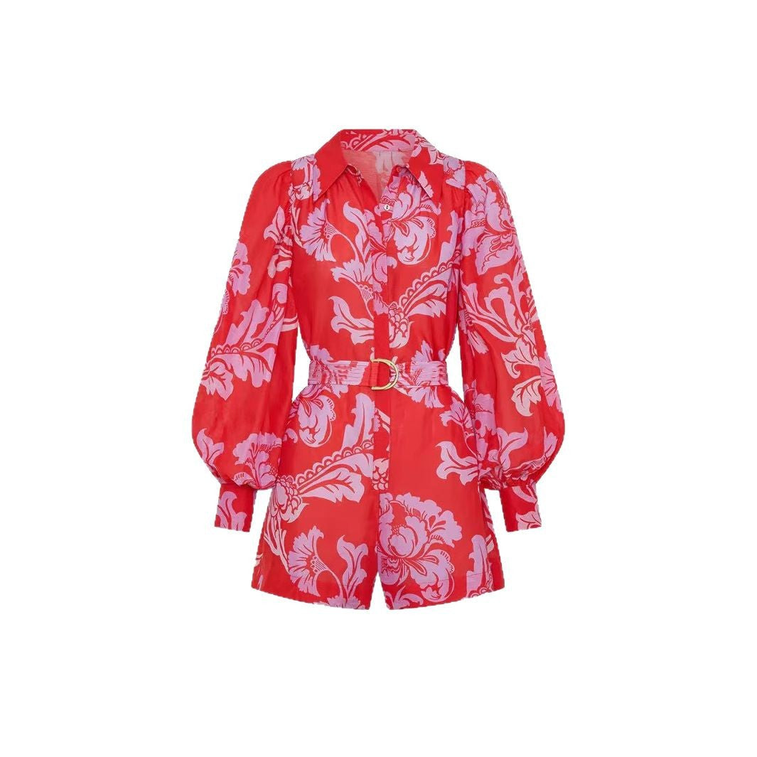 Women's Loose Casual Puff Sleeve Linen For Jumpsuits