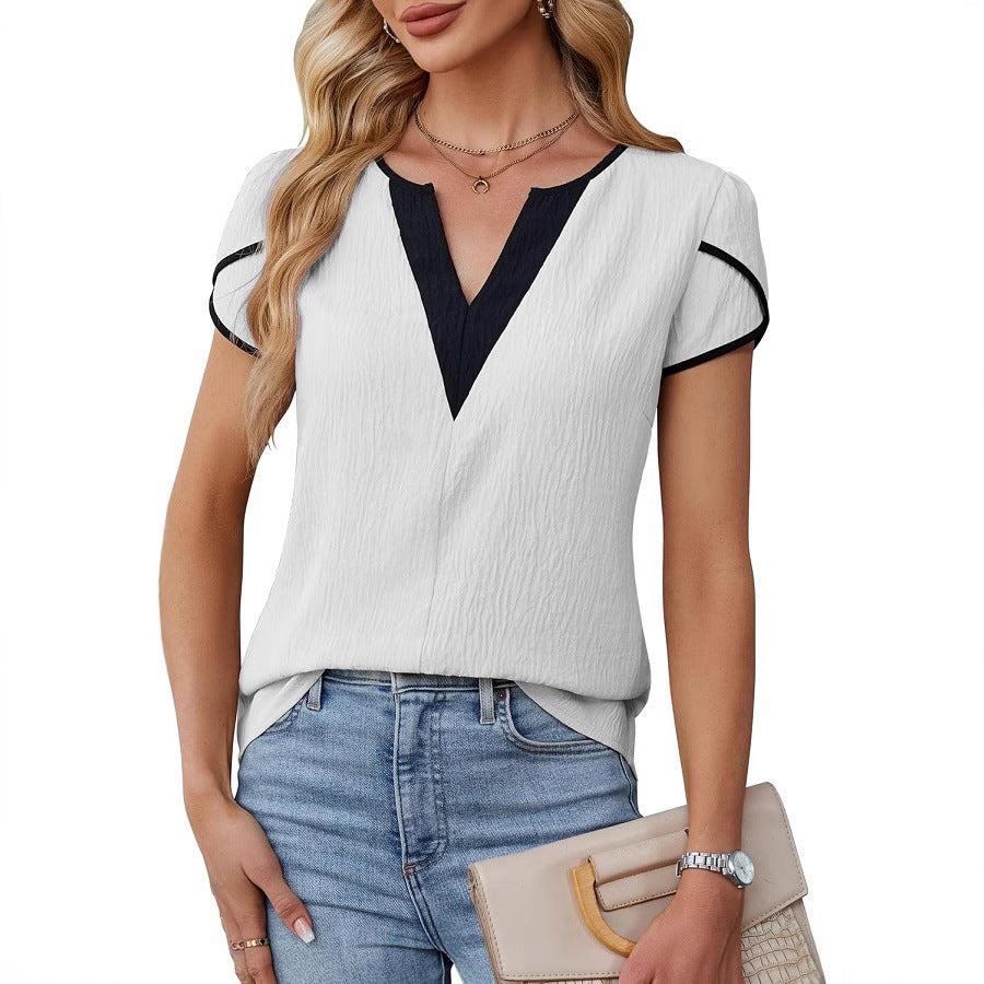 Women's Summer Fashion Petals Sleeve Shirt Female Blouses