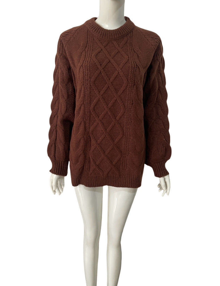Thick Needle Pullover Twist Long Sleeves Sweaters