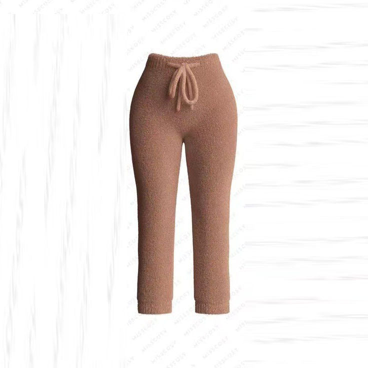 Knitted Plush Long Sleeve Three-piece Set Fashion Casual Suit