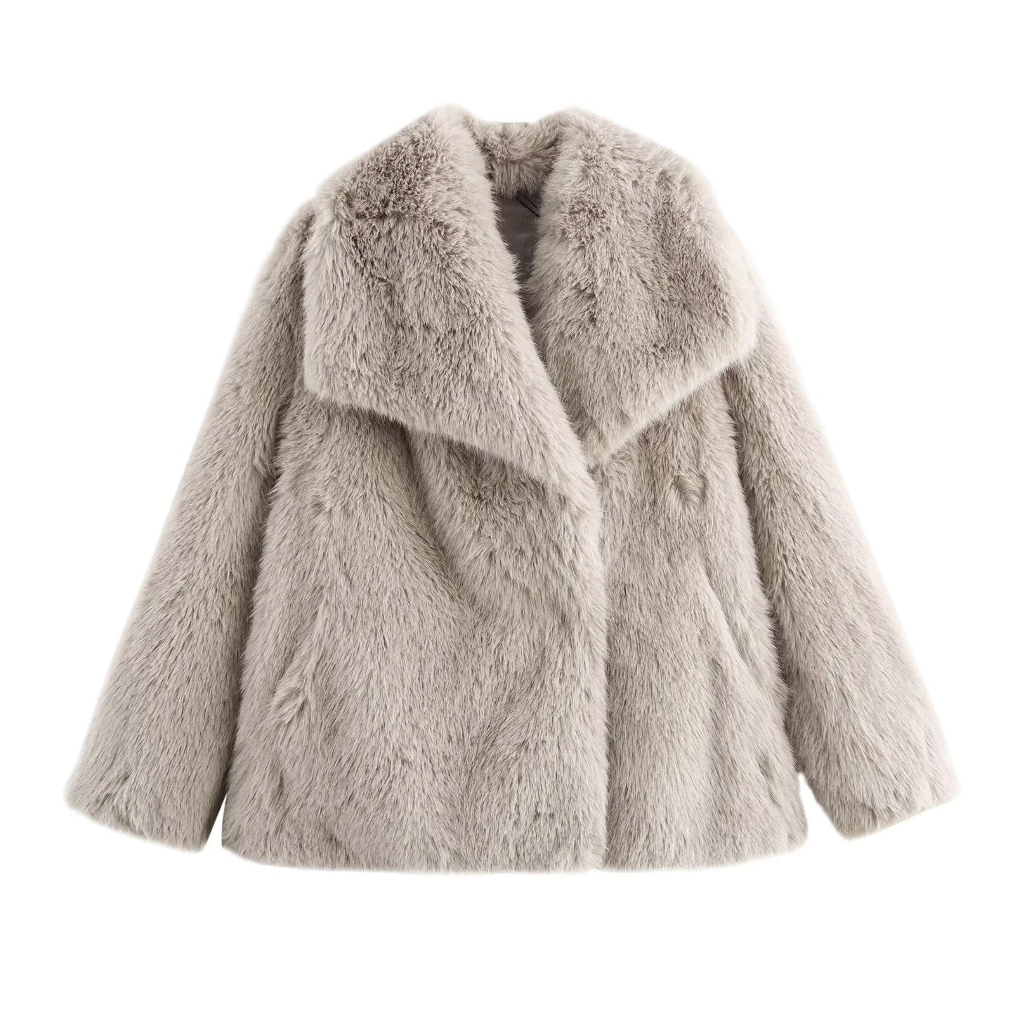 Women's Fashionable Street Faux Fur Warm Coats