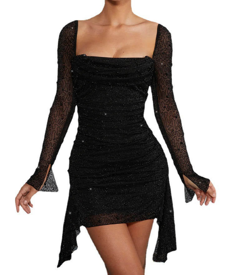 Fashionable Long Printed Sleeve Elegant Dress Dresses