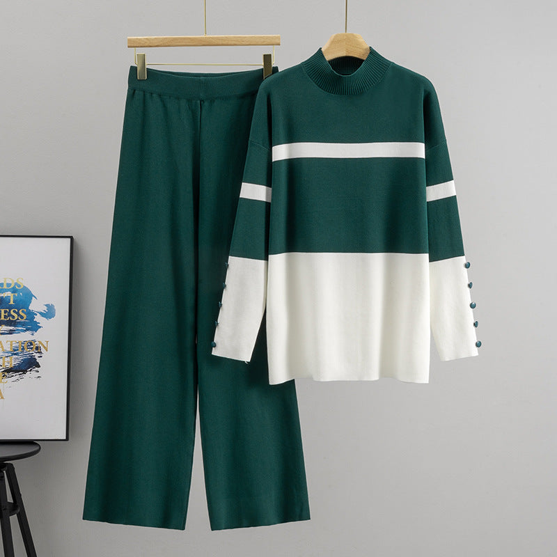 Women's European Goods Sports Striped Loose Two-piece Fashion Casual Suit