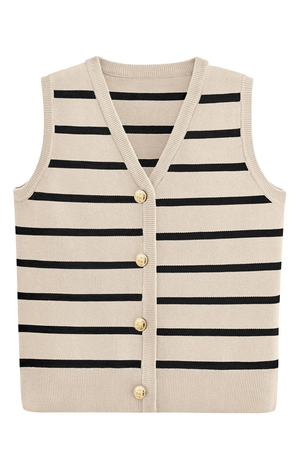Beautiful Durable Versatile Sleeveless Knitted Striped Sweaters