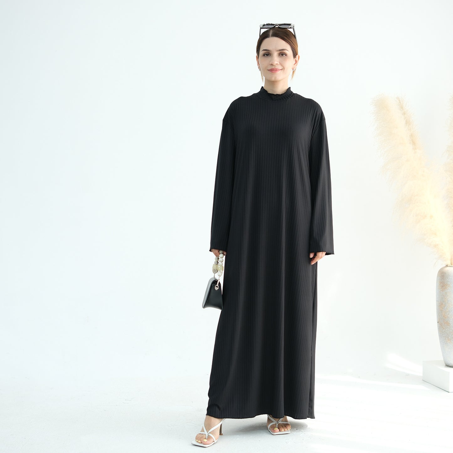 Turkey Multicolor Stand Collar Dress Robe Dresses