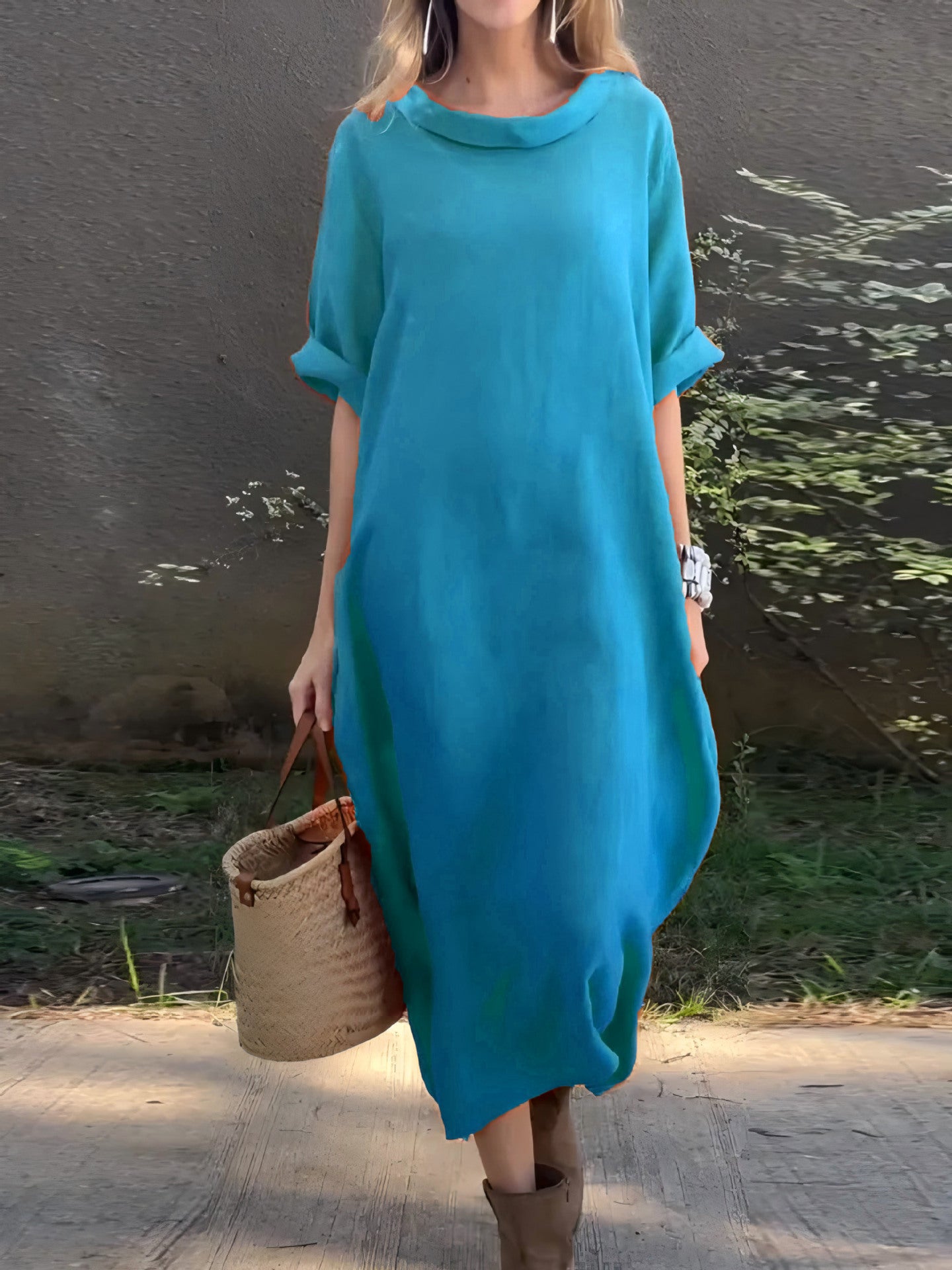 Women's Loose Round Neck Half Sleeve Large Plus Size