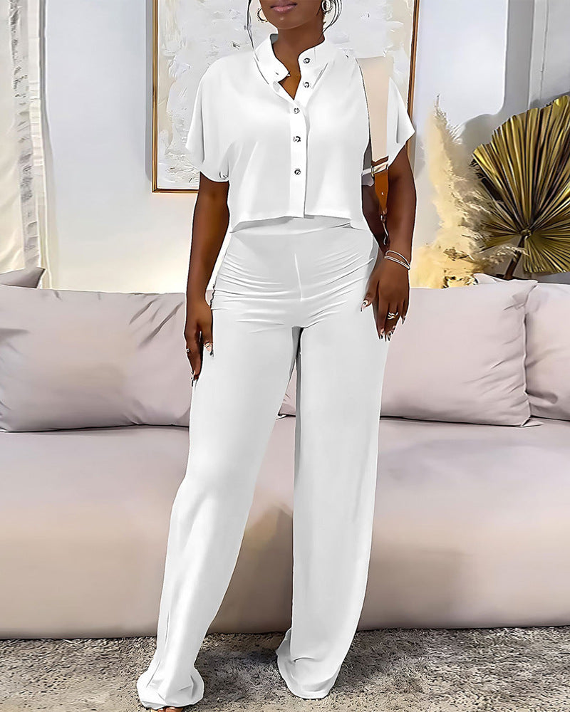 Fashion Temperament Pure Color Commute Leisure Suits