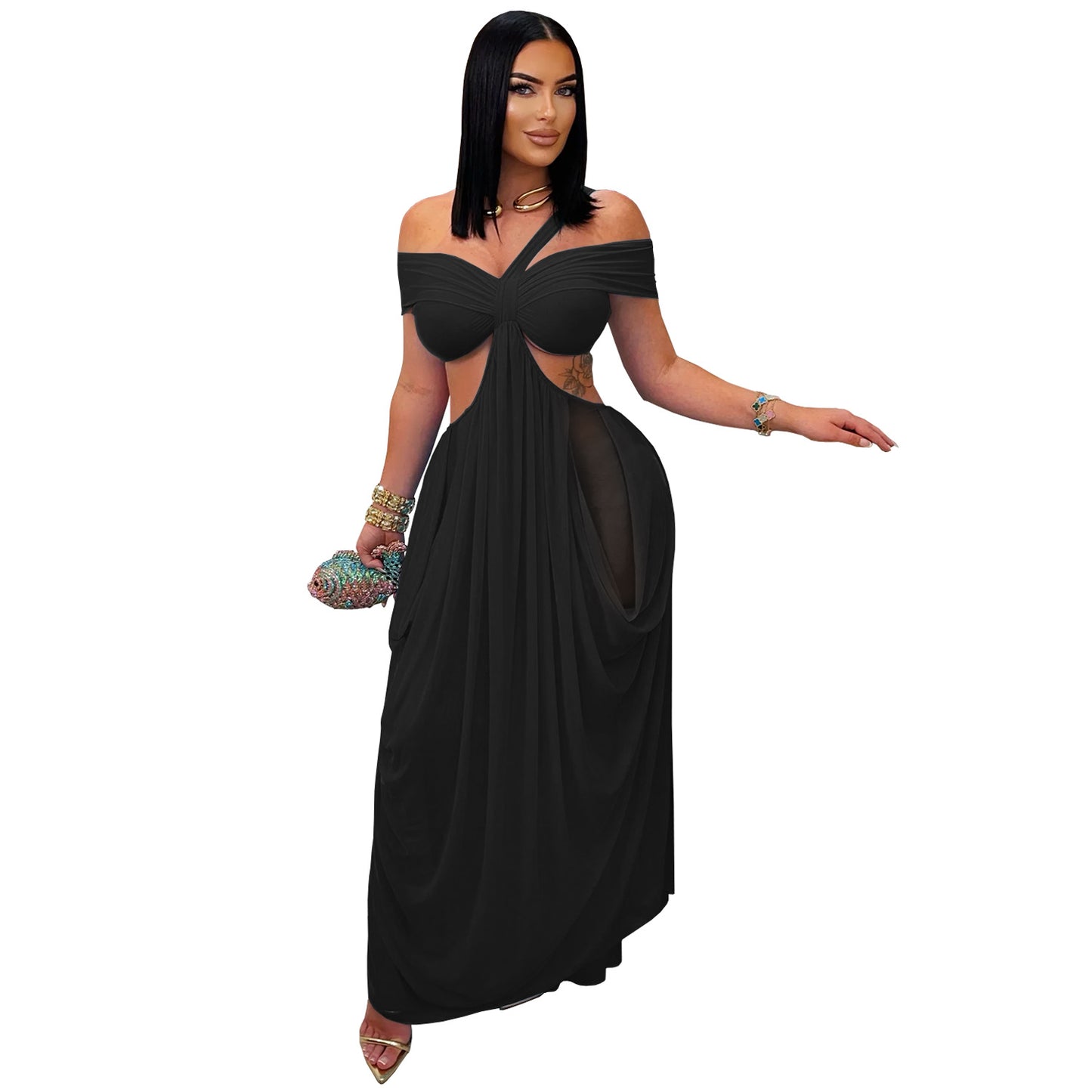 Women's Fashion Wear Sexy Bandeau Mesh Dress Dresses