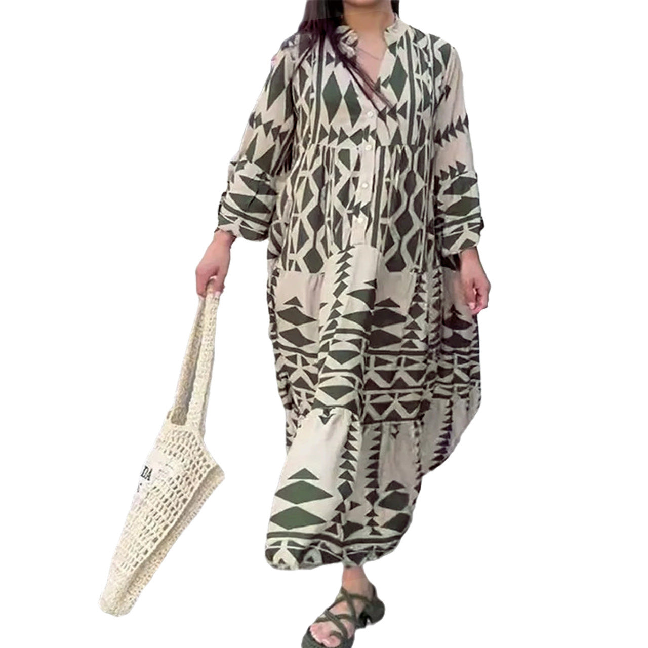 Casual Women's Elegant Printed Shirt Bohemian Plus Size