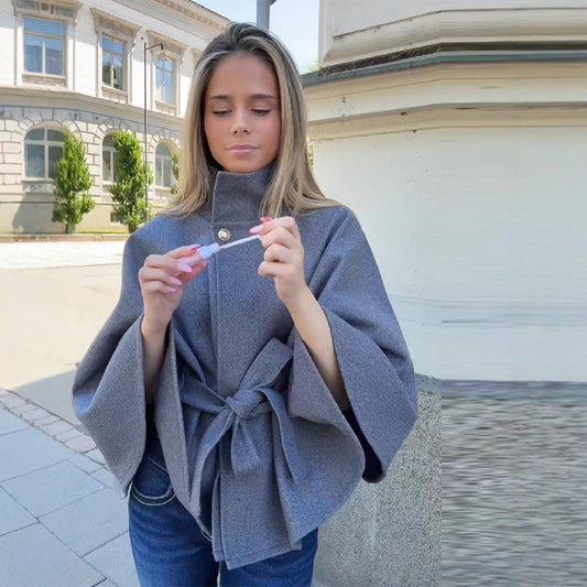 Women's Autumn Graceful Stand Collar Bell Sleeve Clothing