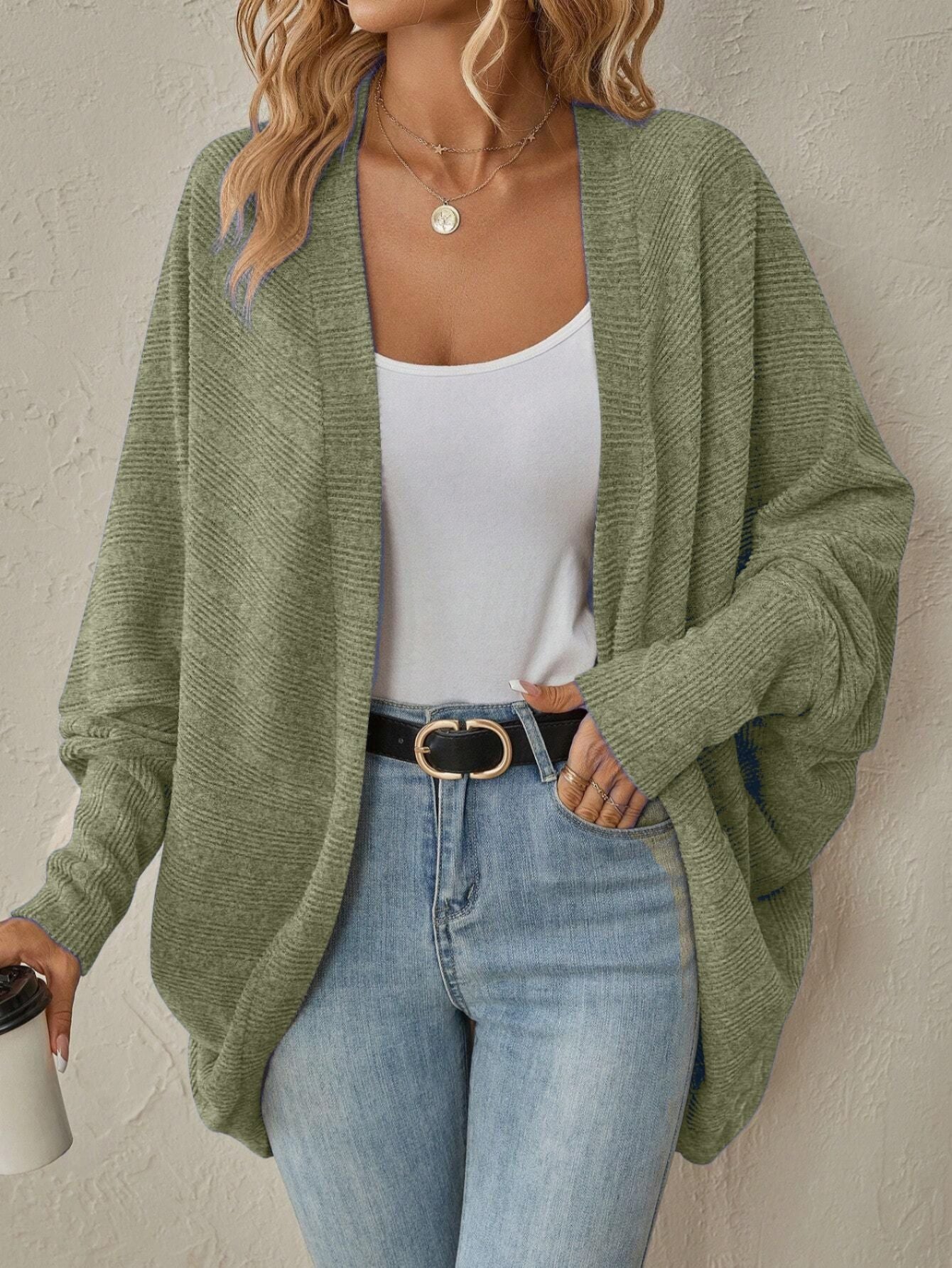 New Women's Knitted Solid Color Mid-length Women's Sweater