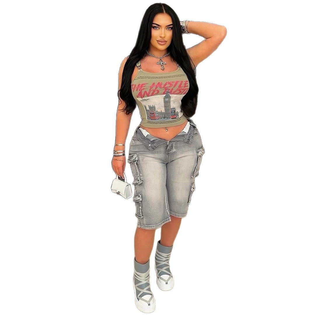 Women's Summer Loose Casual Work Large Pocket Pants