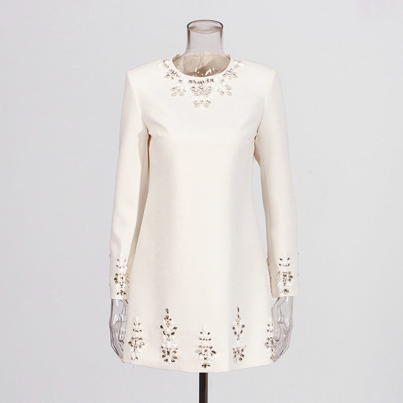 Temperament Elegant Fashion Diamond Round Neck Skirts