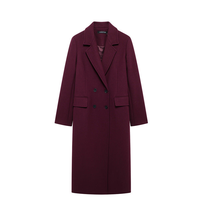 Women's Autumn Temperament Commute Lapel Pocket Overcoat Coats