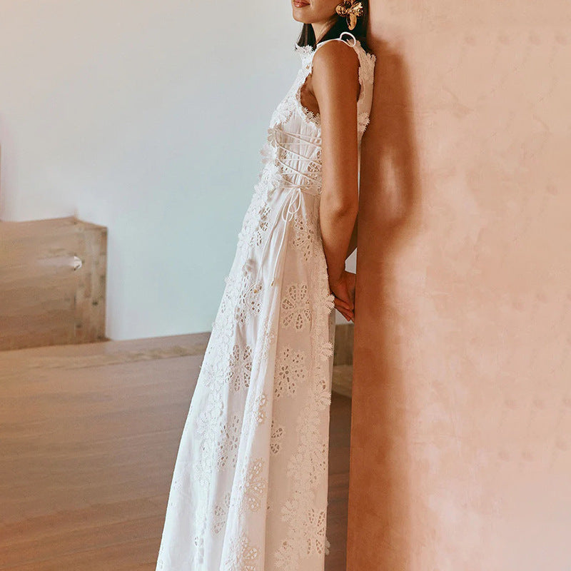 Women's Suspender Summer Round Neck Sleeveless Three-dimensional Dresses