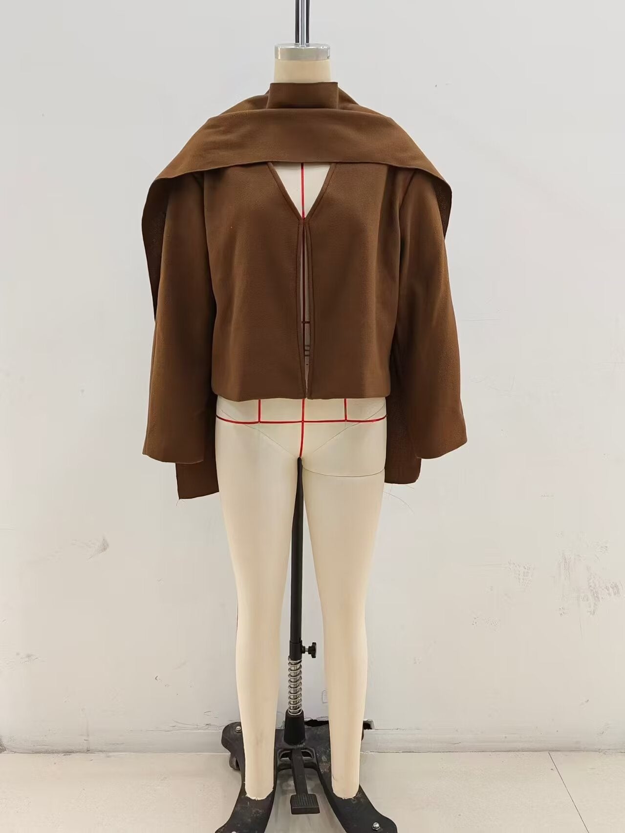 Women's Woolen Open Placket Scarf Decorative Jackets