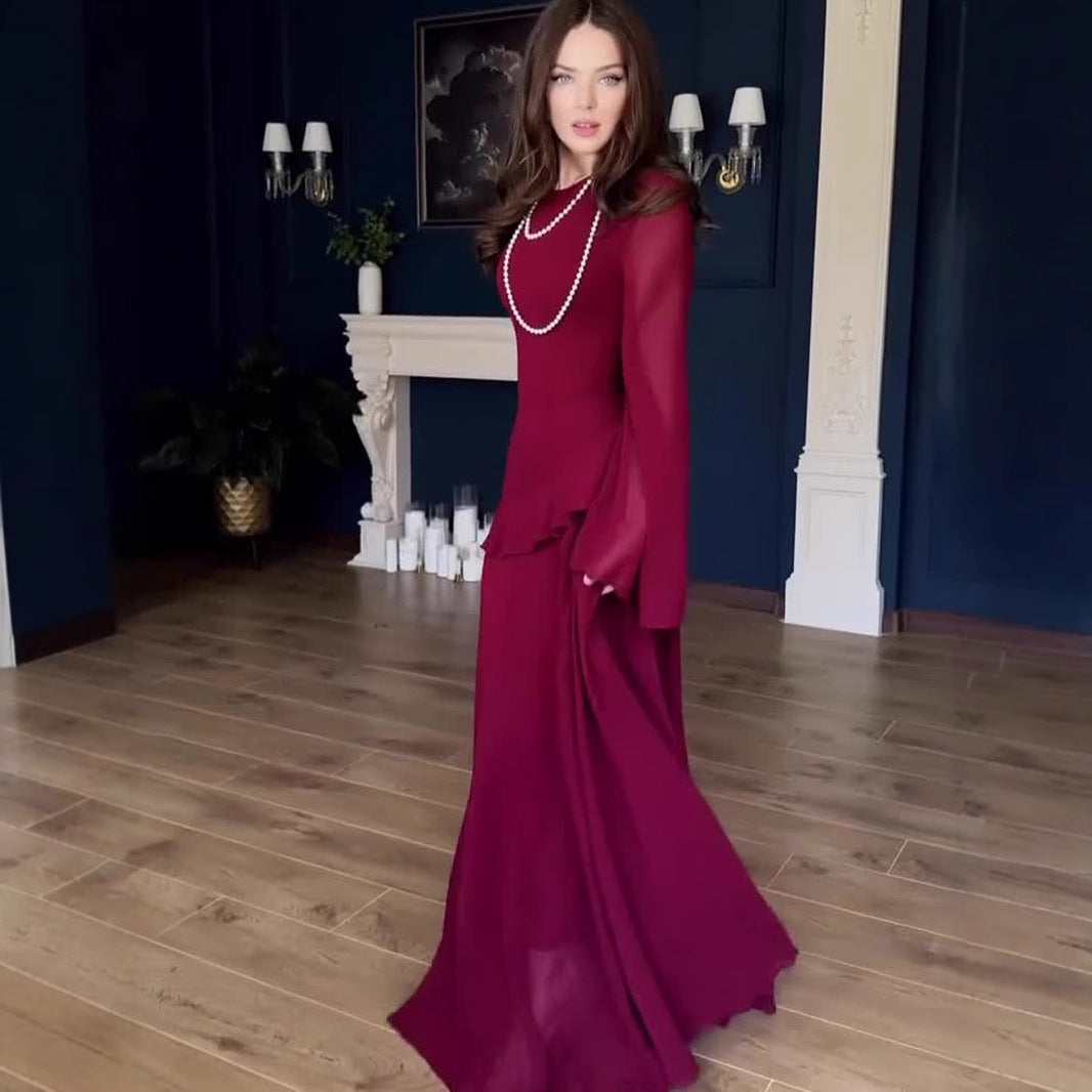 Women's Soft Elegant Graceful Long Sleeve Dress Dresses