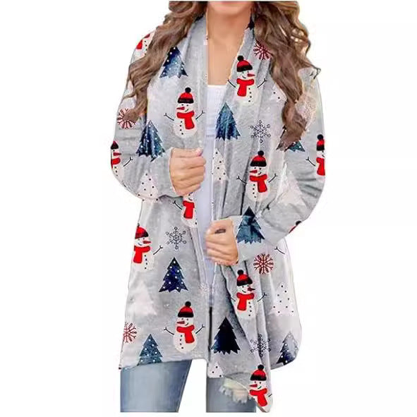 Women's Christmas Style Digital Printing Casual Long-sleeved Women's Sweater