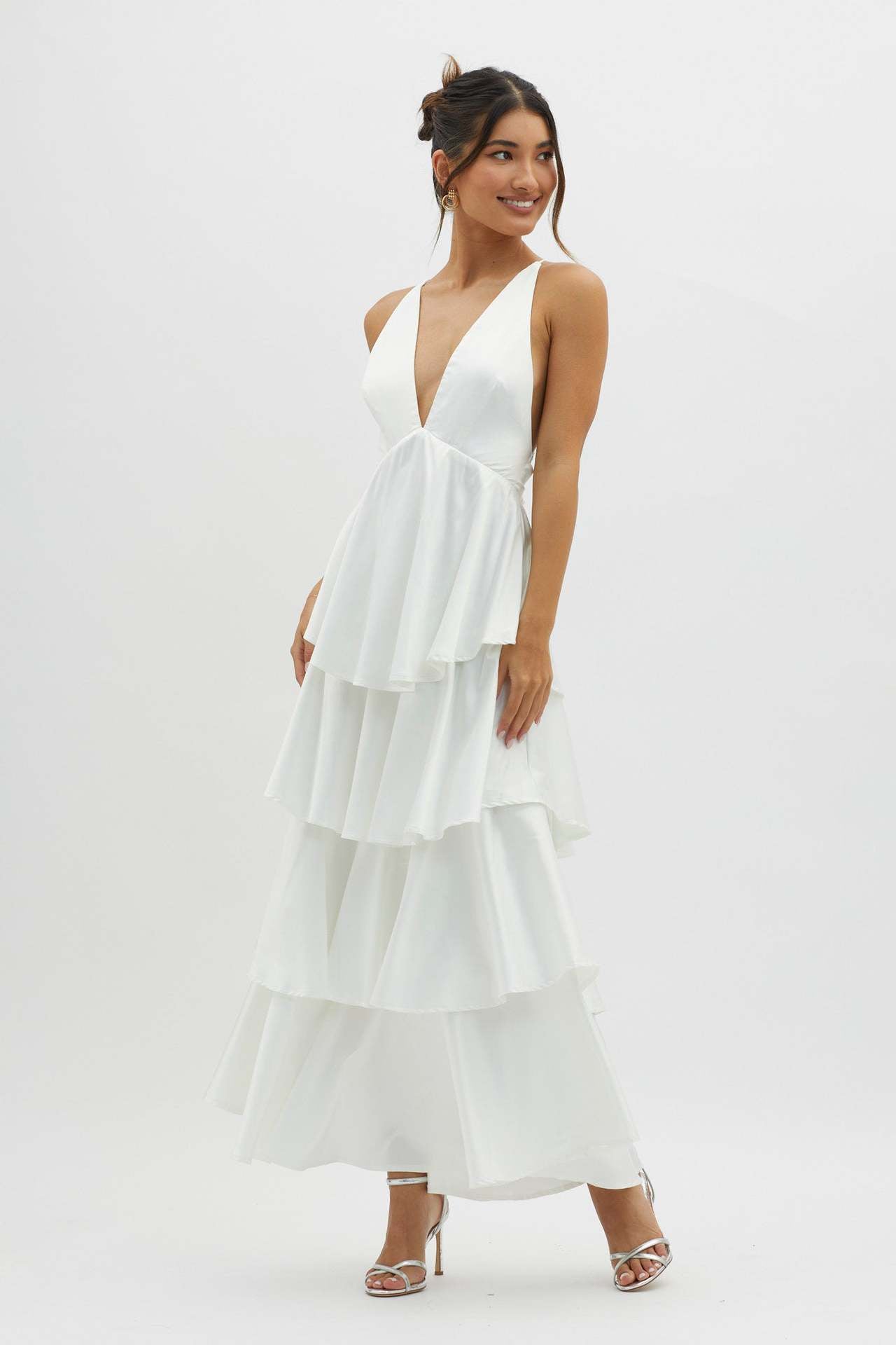 Women's Fashion Sexy Backless French Strap High Waist Dress