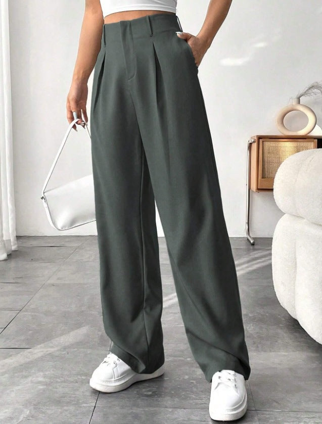 High Waist Wide Leg Versatile Casual Pants
