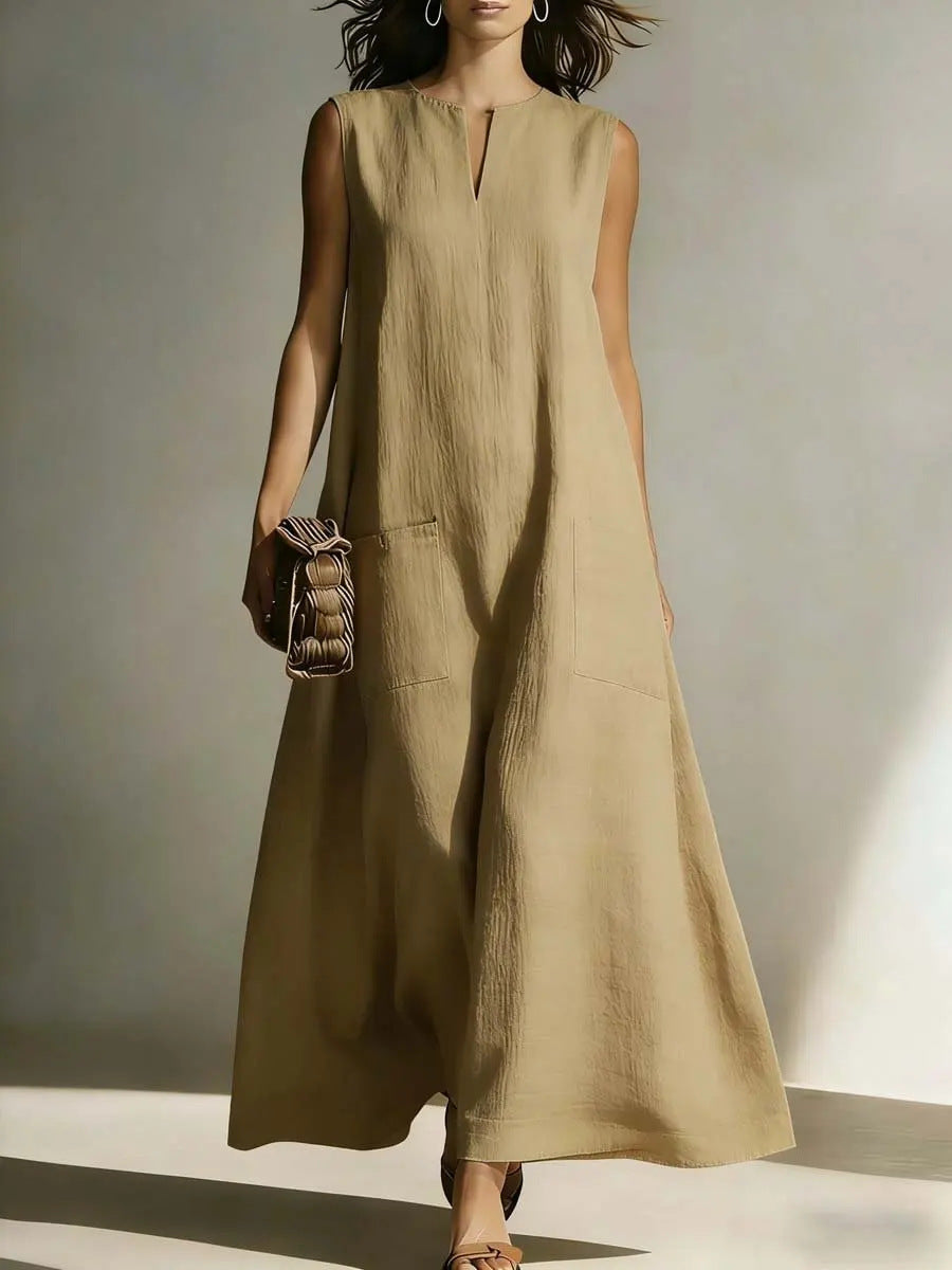 Fashion Slouchy Women's Casual Simple Sleeveless Dress