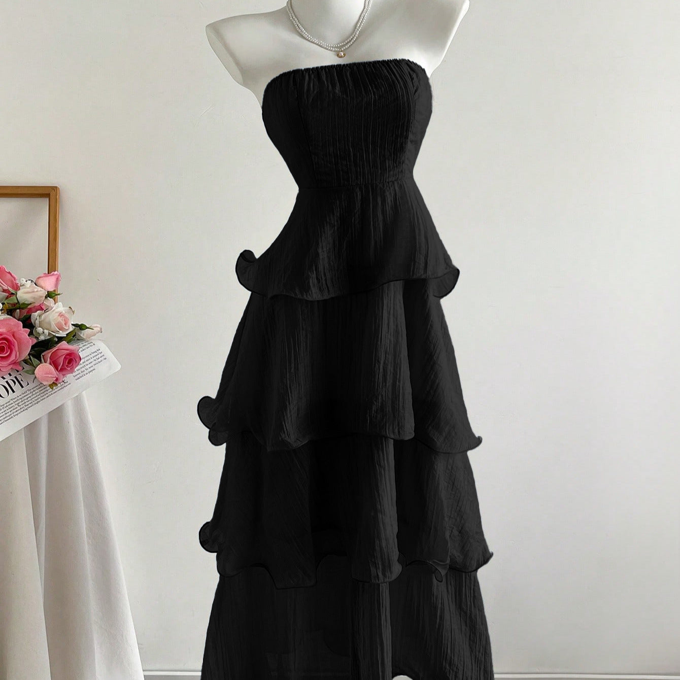 Summer Cover Slimming Midi Cake Fairy Tube Solid Color Skirts