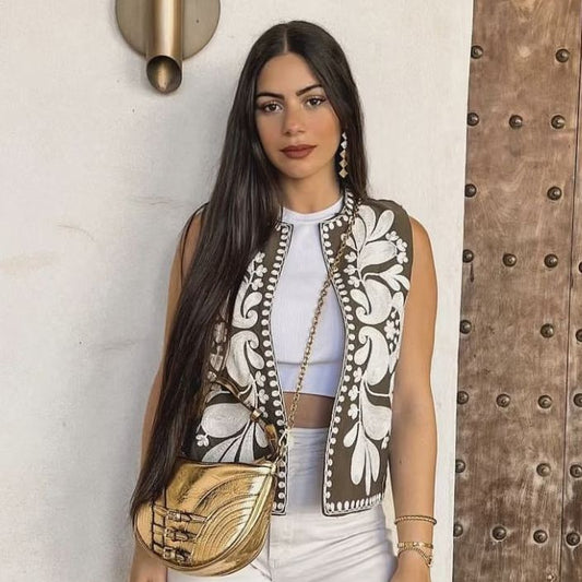 Women's Beautiful Versatile Summer Sleeveless Embroidered Tops