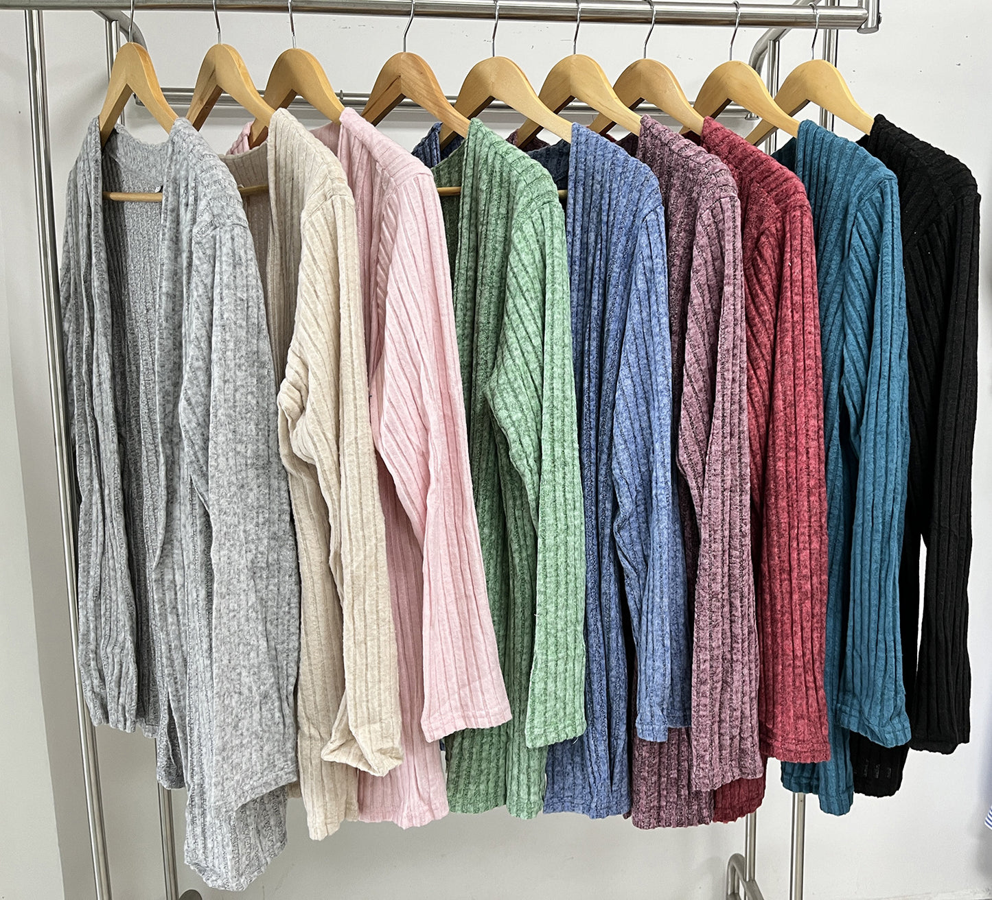 Long Sleeve Loose Sunken Stripe Sanding Women's Sweater