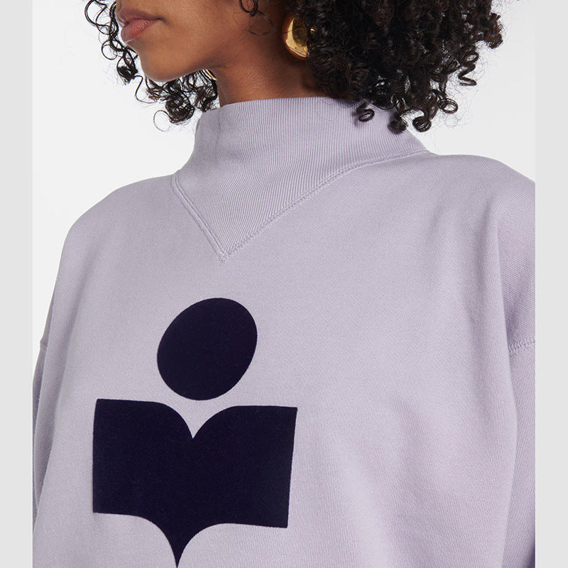 Women's Early Autumn North American Niche Classic Flocking Stand Collar Sweaters