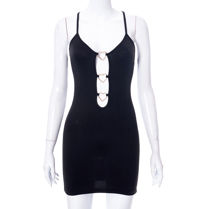 Women's Solid Color Spaghetti Straps Sleeveless Hot Dresses