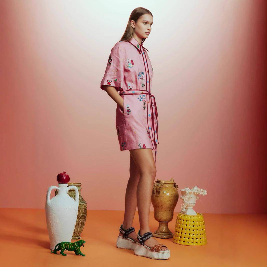 Casual Fashion Linen Shirt Temperament Wild Dress