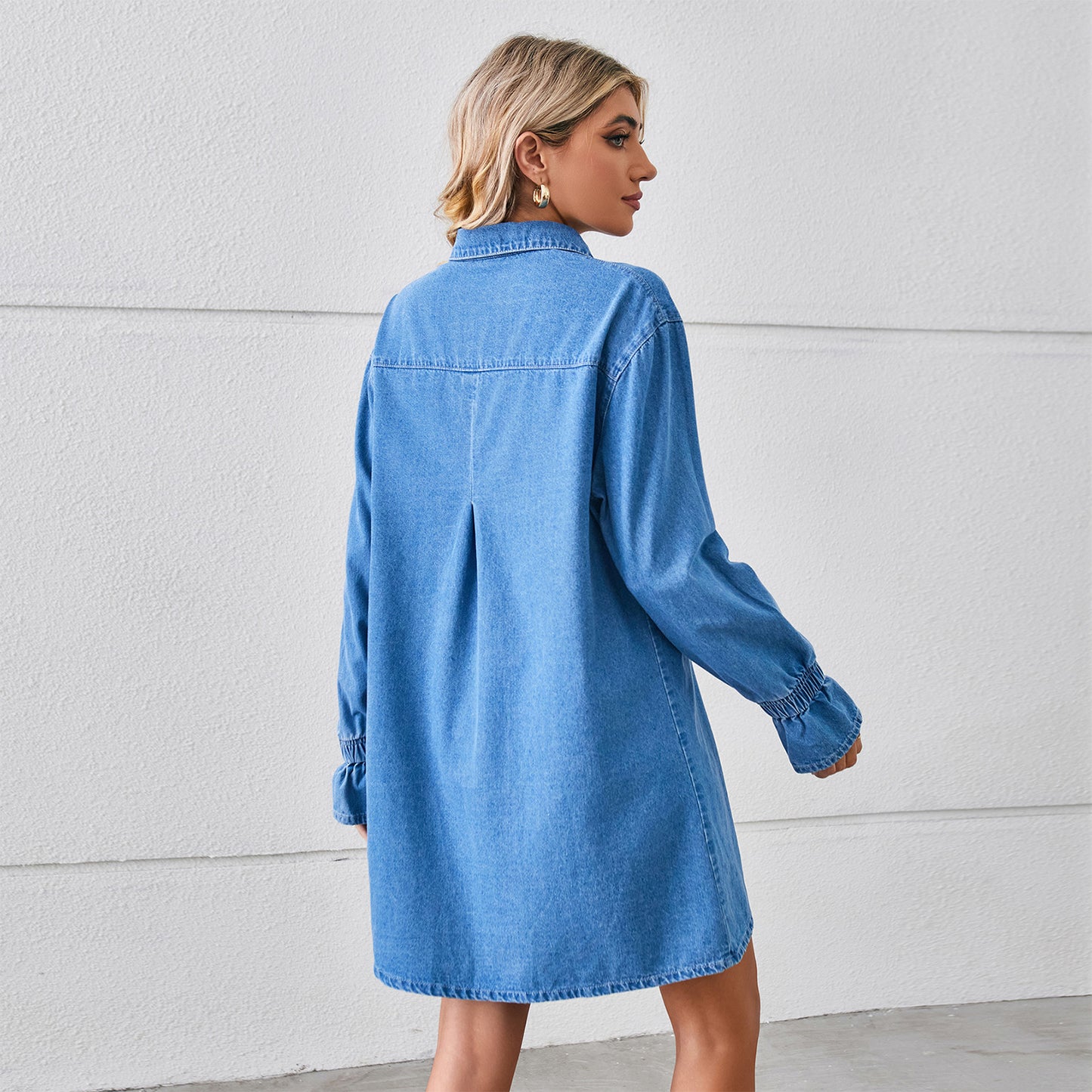 Charming Cool Loose Wash Denim Midi Dress