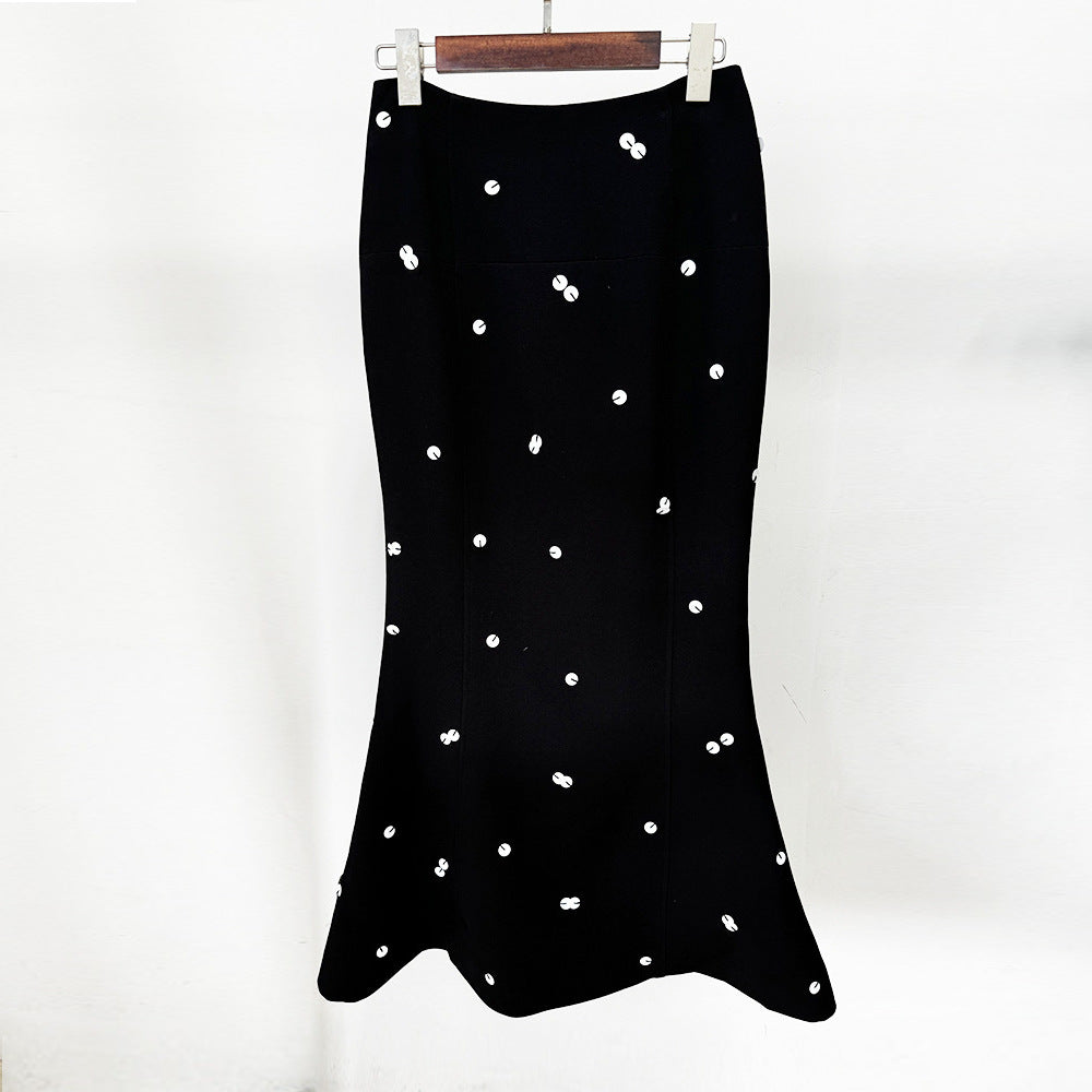 Two-piece Fashionable Sequins Color Matching Fishtail Fashion Casual Suit