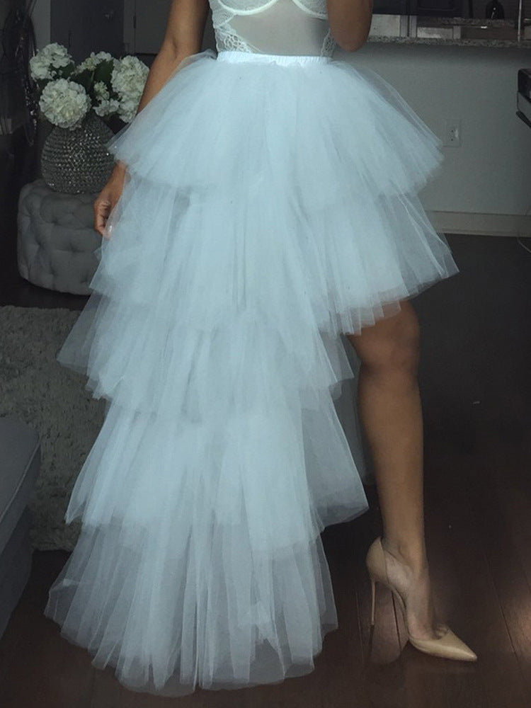 Mori Style Vacation Lace Design Irregular Skirts