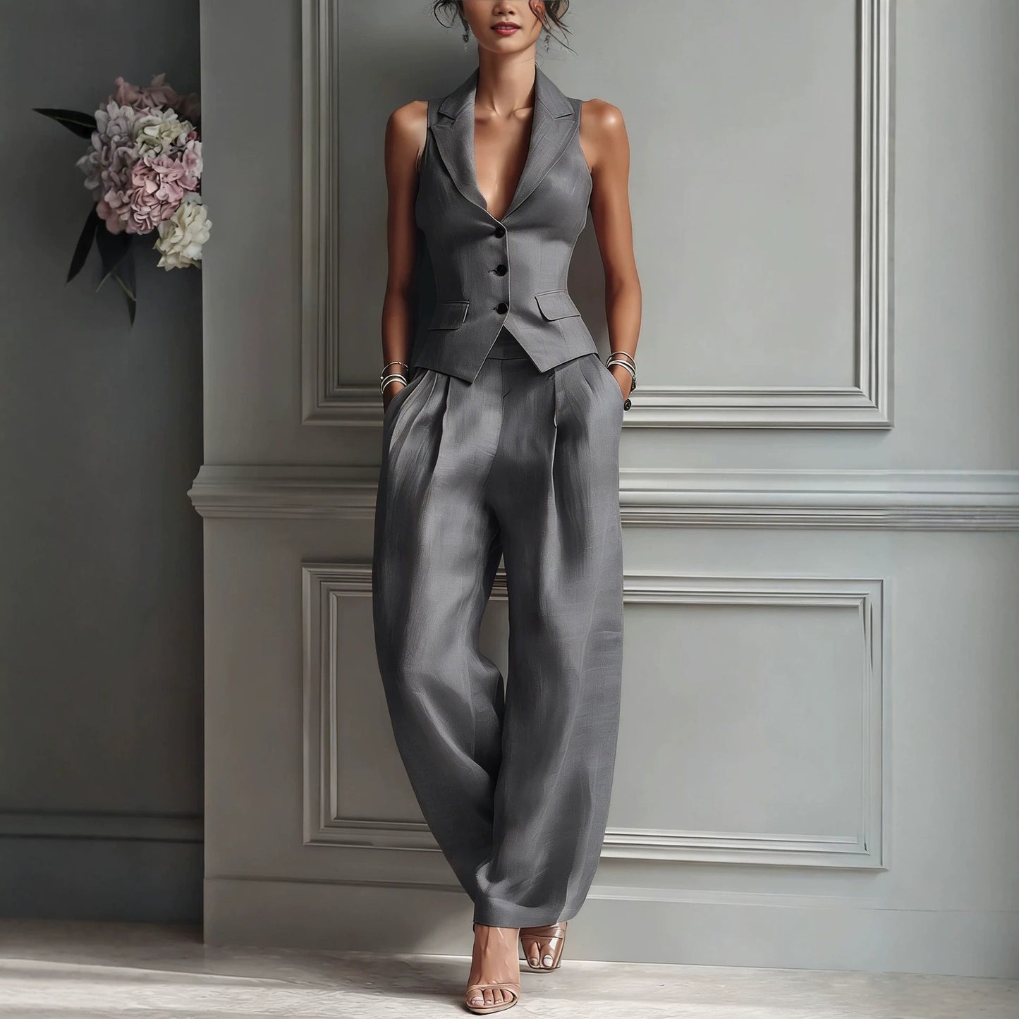 Beautiful Classy Summer Single-breasted Idle Style Fashion Casual Suit