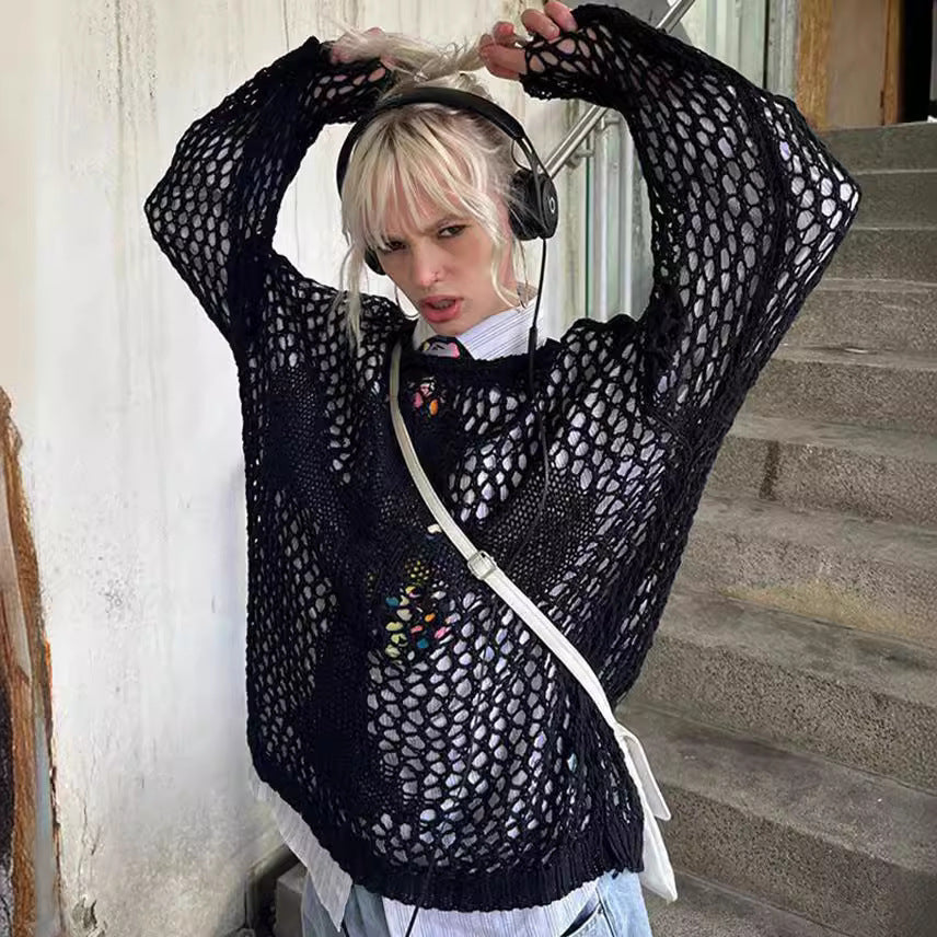 Women's Summer Round Neck Hollow Air Conditioning Women's Sweater