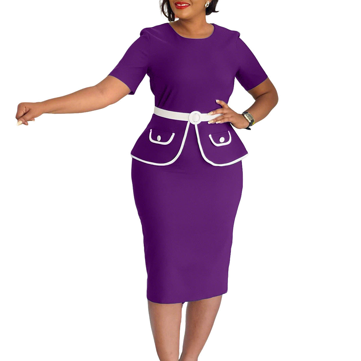Women's Fashion Elegant Elastic Hip Sleeve Ol Plus Size