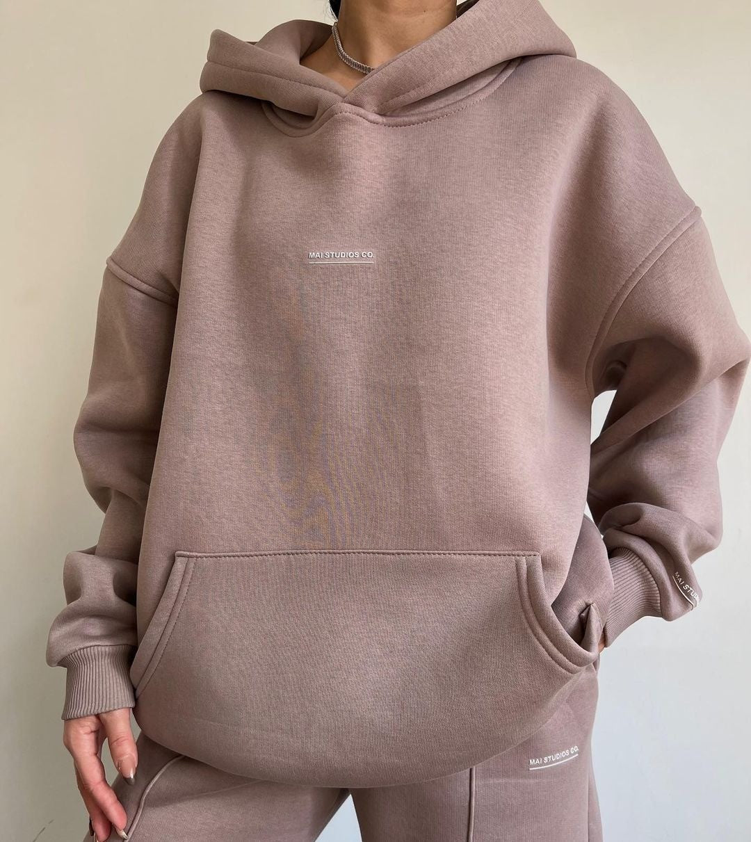 Women's Outfit Fleece-lined Long Sleeve Thick Trousers Fashion Casual Suit