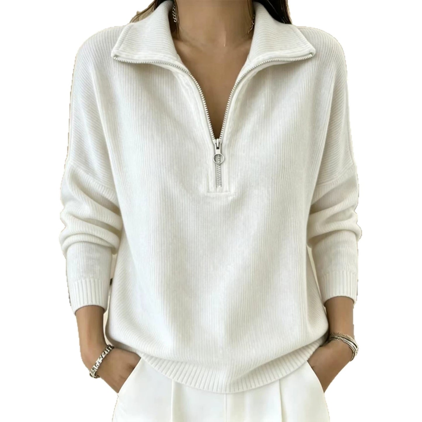 Autumn Casual Solid Color Loose Lapels Sweaters