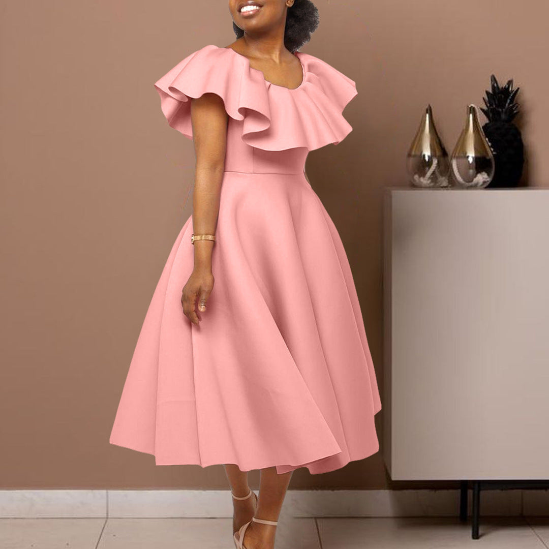 Women's Summer Fashion Elegant Ruffle Large Banquet Dress