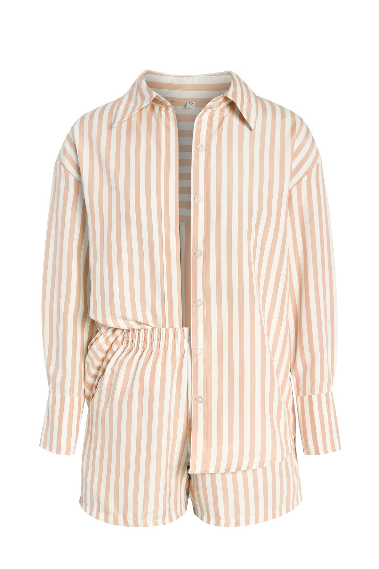 Women's Striped Long Sleeve Shirt Loose High Waist Two-piece Fashion Casual Suit