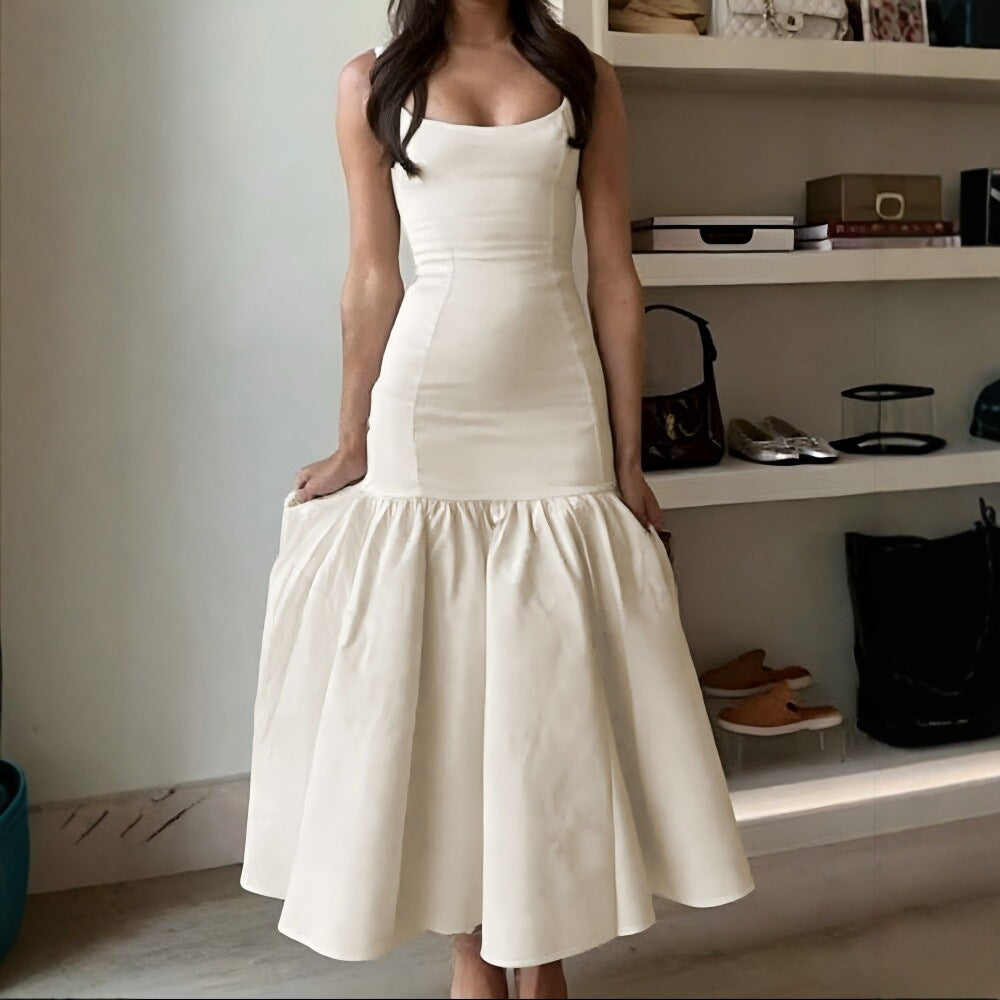 Slim Retro Sleeveless Fishtail Sexy Vacation Dress